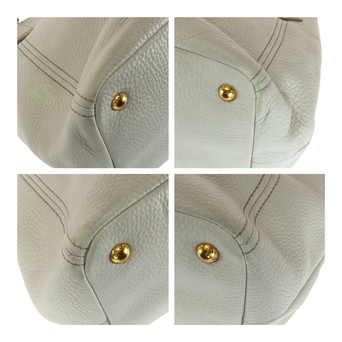 PRADA Handbag BN2534 leather White Gold Metal Vitterodino