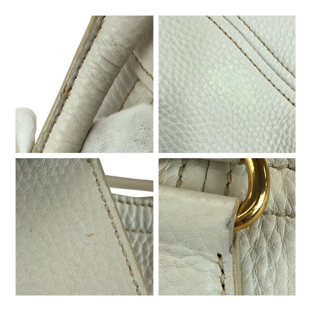 PRADA Handbag BN2534 leather White Gold Metal Vitterodino