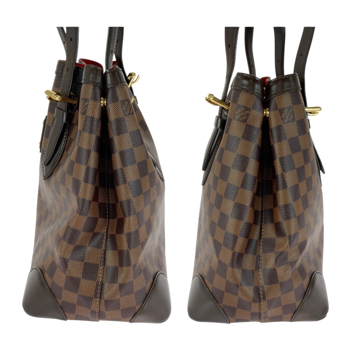 LOUIS VUITTON Tote Bag N51204 PVC Brown Gold Metal Damier HamsteadMM
