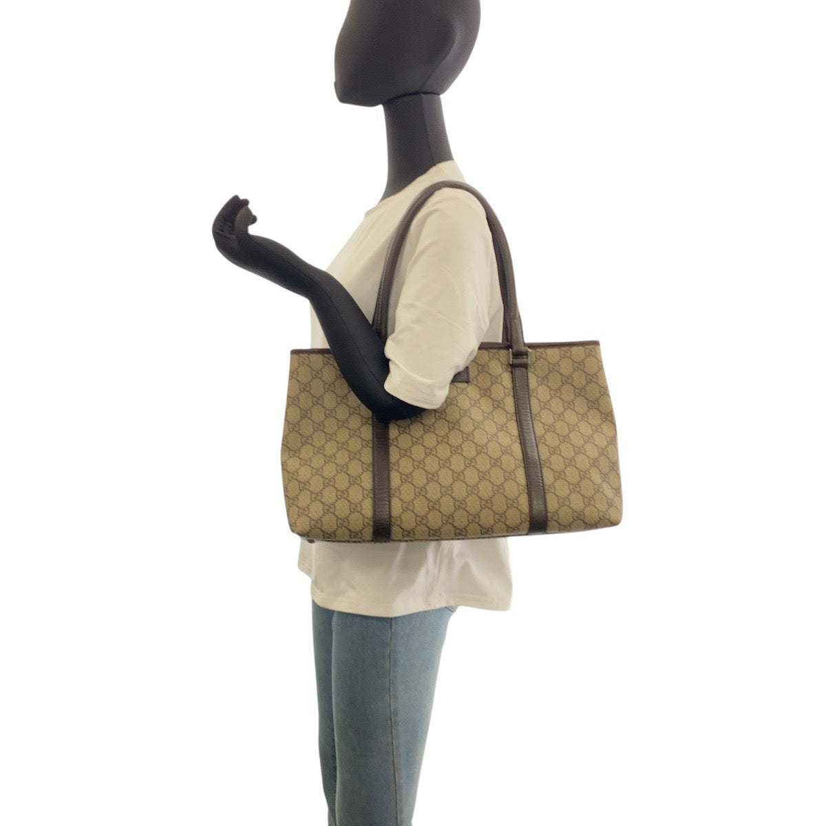 GUCCI Tote Bag 114595 GG Supreme Canvas Beige brown