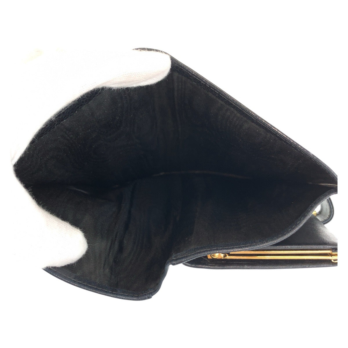 CHANEL Bifold Wallet Caviar skin Black GoldMetal COCO Mark