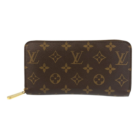 LOUIS VUITTON Long Wallet Purse M41894 PVC Brown Gold Metal Monogram Zippy wallet