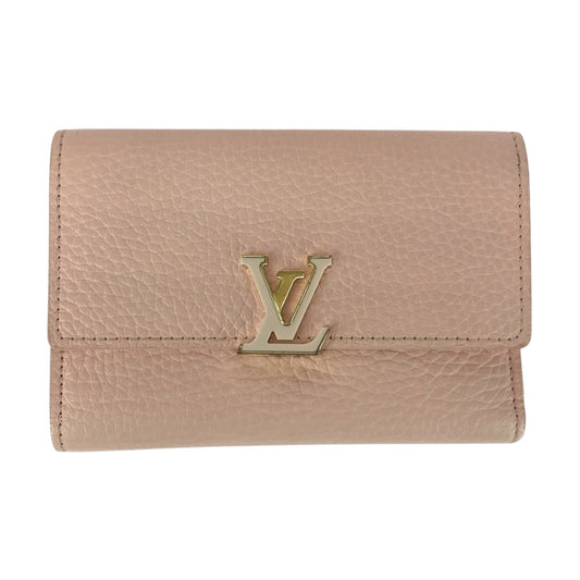 LOUIS VUITTON Tri-fold wallet M82361 leather Jasmine Pink Pink Gold Metal Portefeuille Capcine Compact