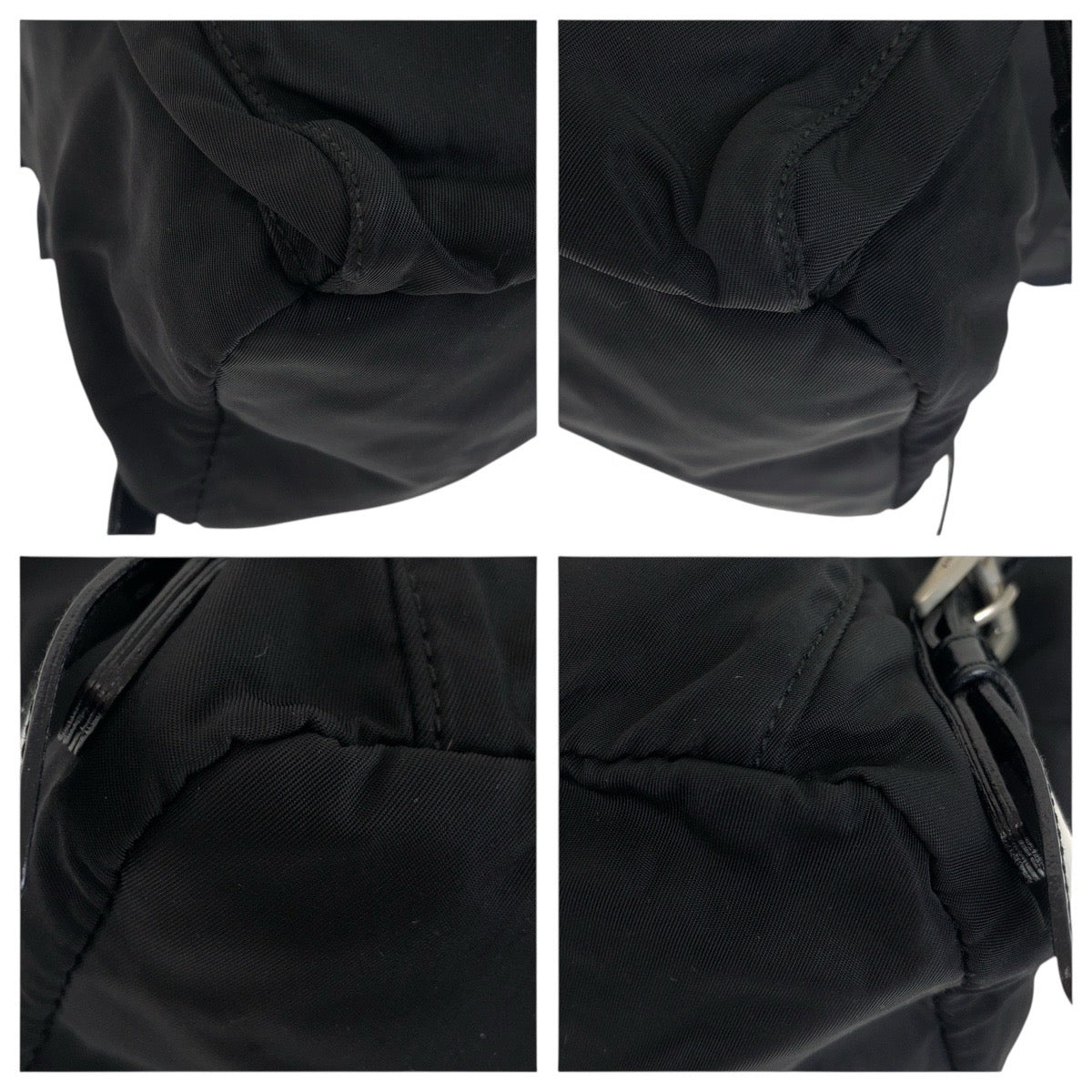 PRADA Backpack Nylon Black SilverMetal Test Triangle With logo