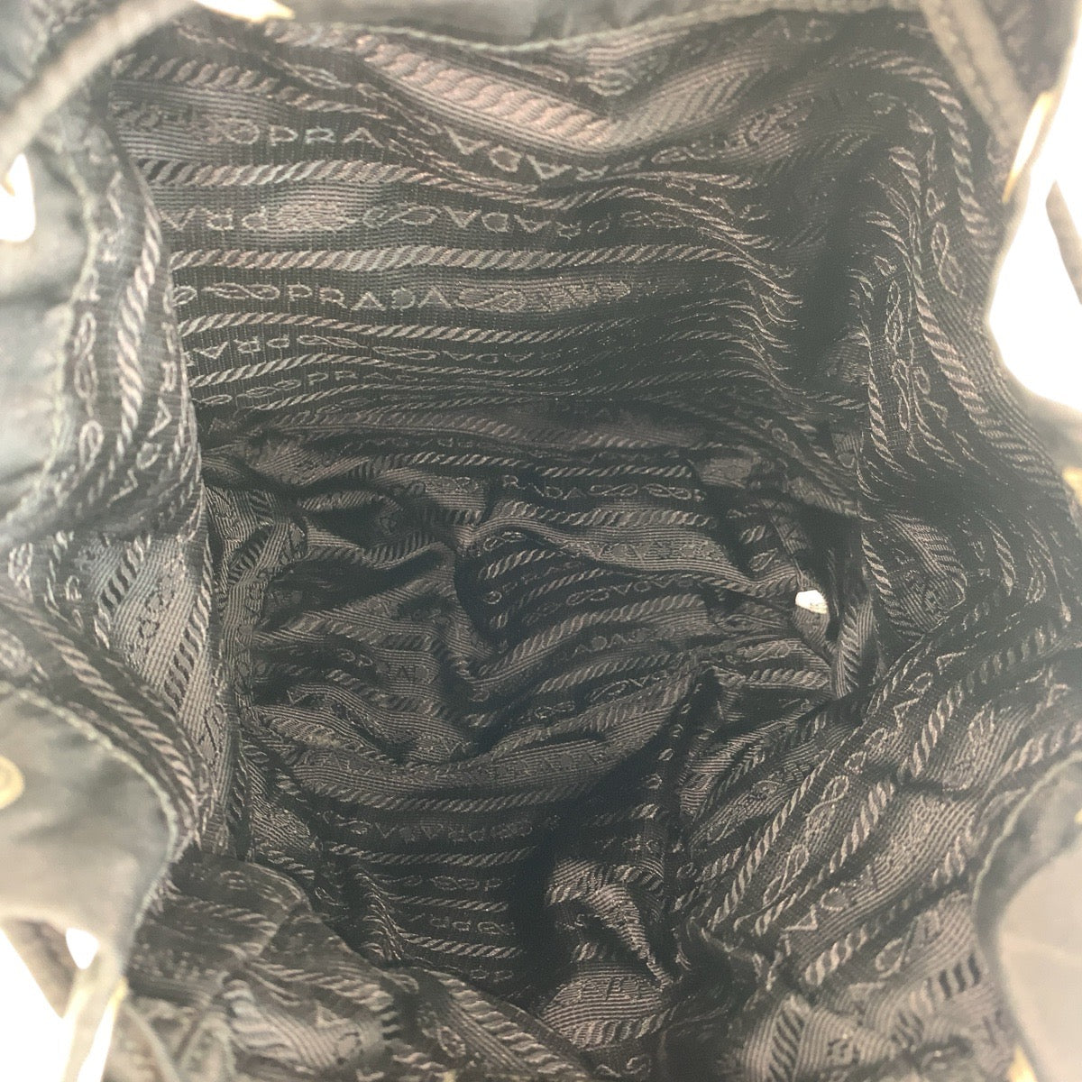 PRADA Backpack Nylon Black SilverMetal Test Triangle With logo