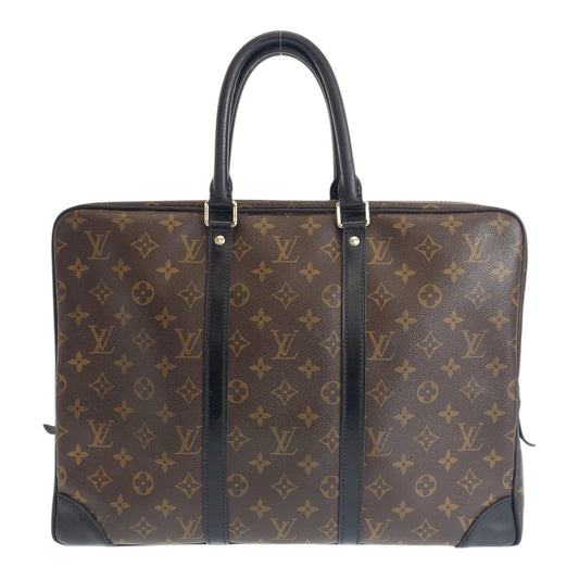 LOUIS VUITTON Business bag M40225 PVC Brown Black SilverMetal Monogram Macasa Port Documan Voyajaj