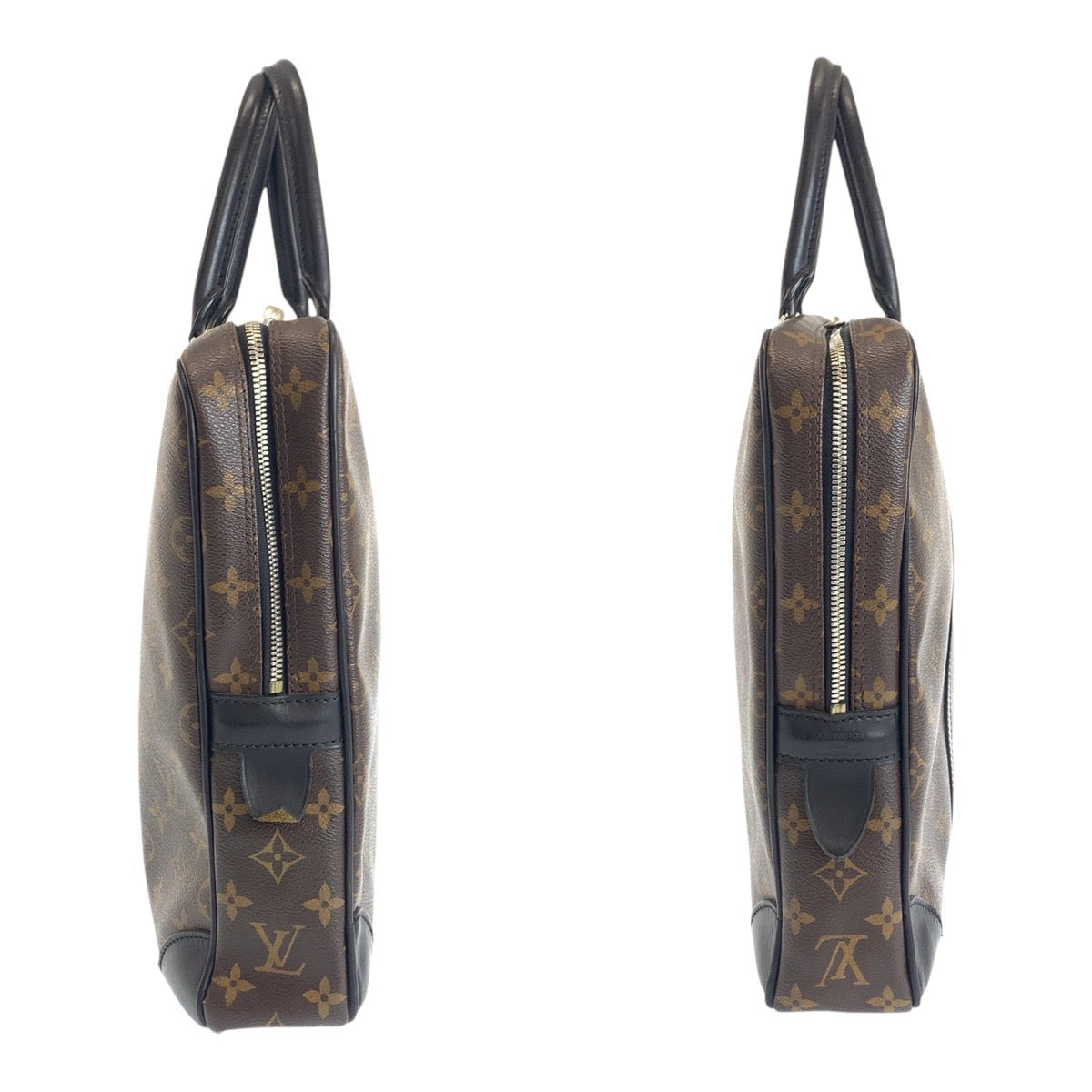 LOUIS VUITTON Business bag M40225 PVC Brown Black SilverMetal Monogram Macasa Port Documan Voyajaj