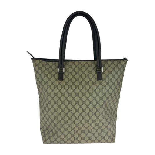 GUCCI Tote Bag 108832 GG Supreme Canvas Beige Brown Silver