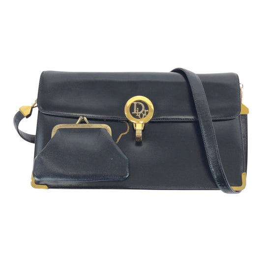Dior Shoulder Bag leather Black GoldMetal