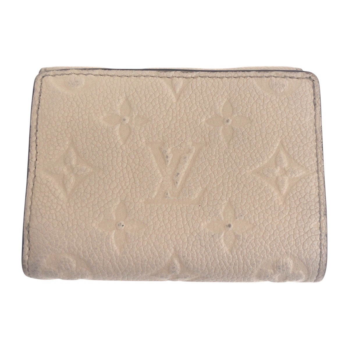 LOUIS VUITTON Tri-fold wallet M81071 leather Beige Ivory Gold Metal Monogram Unplant Portefeuille Metis Compact