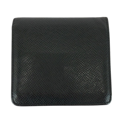 LOUIS VUITTON Bifold Wallet M30452 leather Ardoise Black SilverMetal Taiga Porte Billets 3 Cartes Crdit