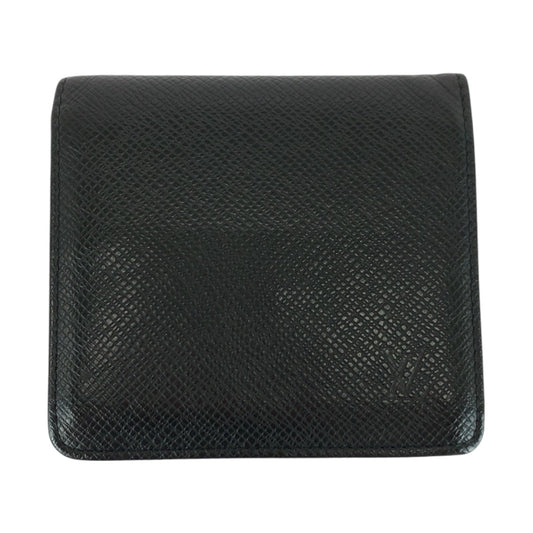 LOUIS VUITTON Bifold Wallet M30452 leather Ardoise Black SilverMetal Taiga Porte Billets 3 Cartes Crdit