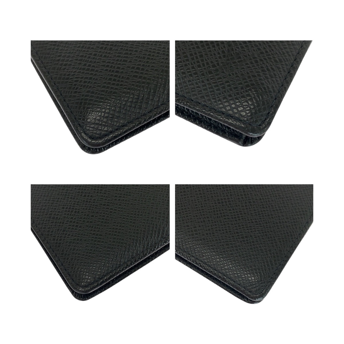LOUIS VUITTON Bifold Wallet M30452 leather Ardoise Black SilverMetal Taiga Porte Billets 3 Cartes Crdit