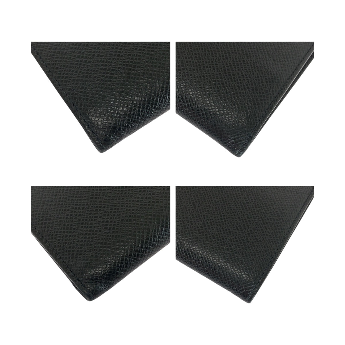 LOUIS VUITTON Bifold Wallet M30452 leather Ardoise Black SilverMetal Taiga Porte Billets 3 Cartes Crdit