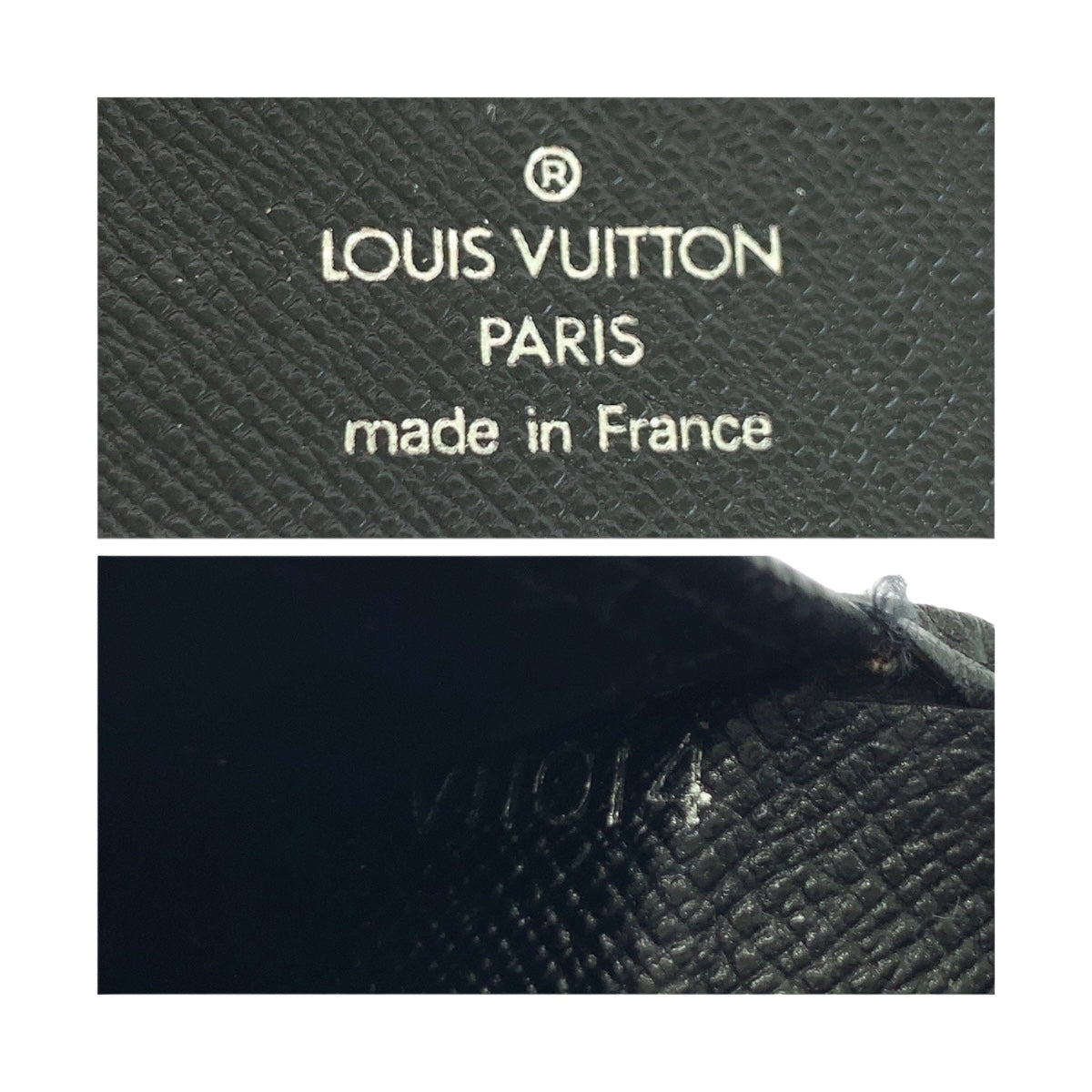 LOUIS VUITTON Bifold Wallet M30452 leather Ardoise Black SilverMetal Taiga Porte Billets 3 Cartes Crdit