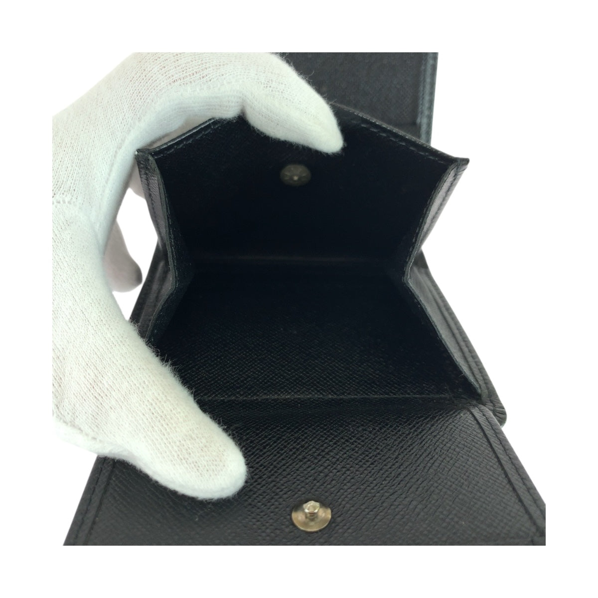 LOUIS VUITTON Bifold Wallet M30452 leather Ardoise Black SilverMetal Taiga Porte Billets 3 Cartes Crdit
