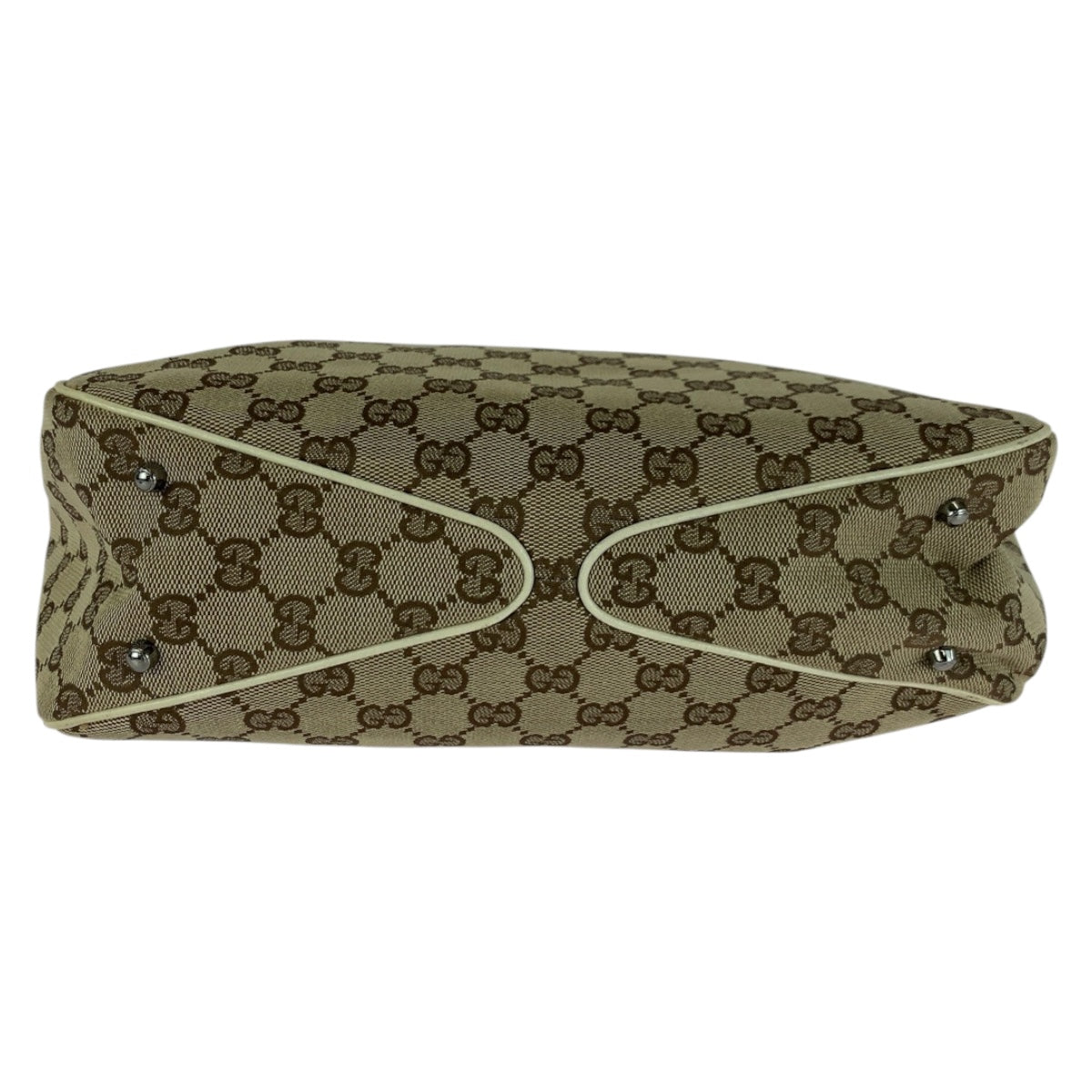 GUCCI Tote Bag 113019 GG canvas Beige SilverMetal