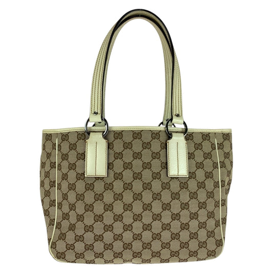 GUCCI Tote Bag 113019 GG canvas Beige SilverMetal