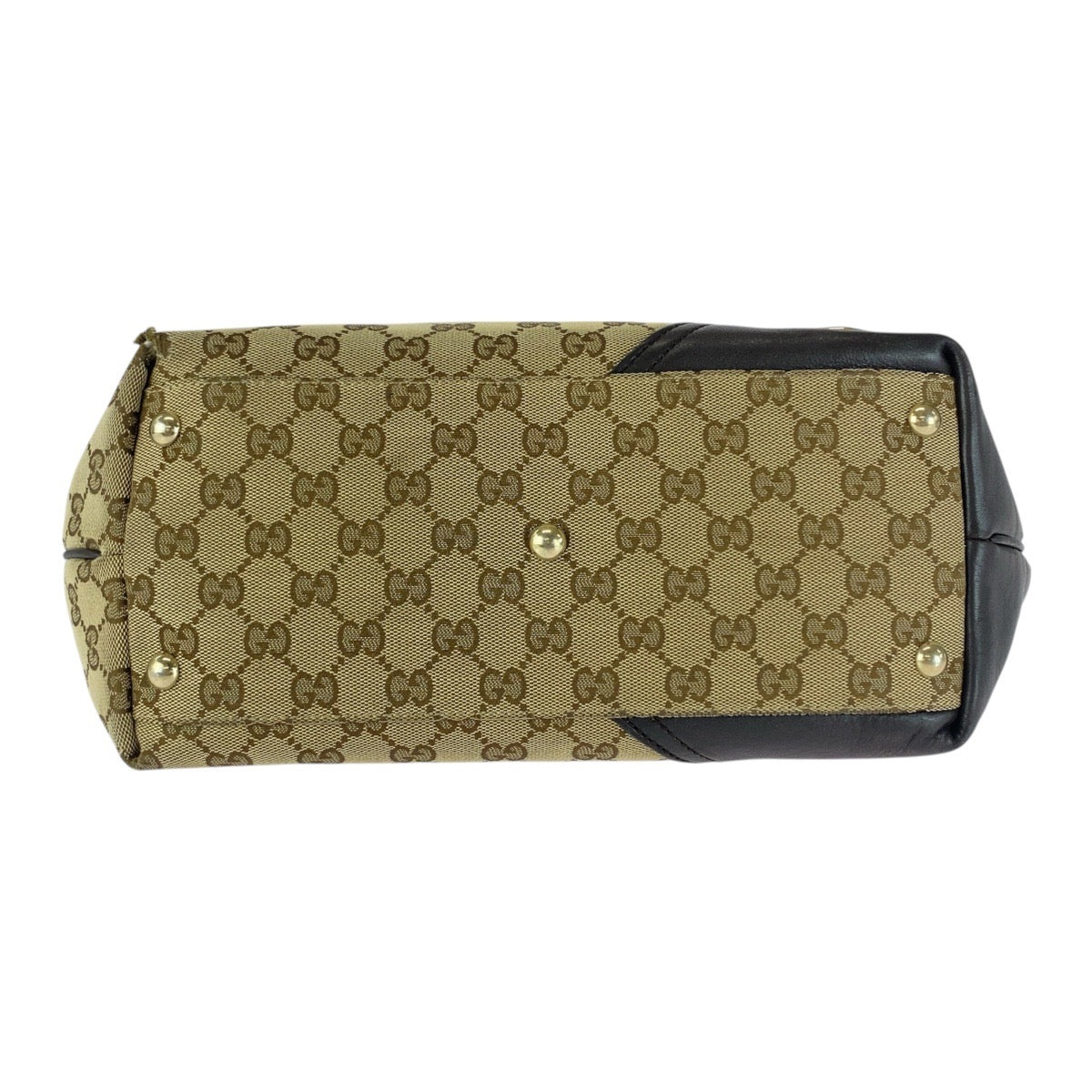 GUCCI Tote Bag 169 946 GG canvas Brown Gold Metal Abbey