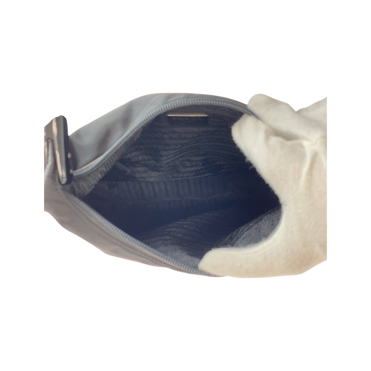 PRADA Shoulder Bag Nylon black Test Triangle With logo