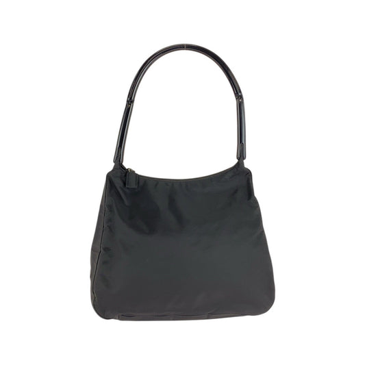 PRADA Shoulder Bag Nylon black Test Triangle With logo