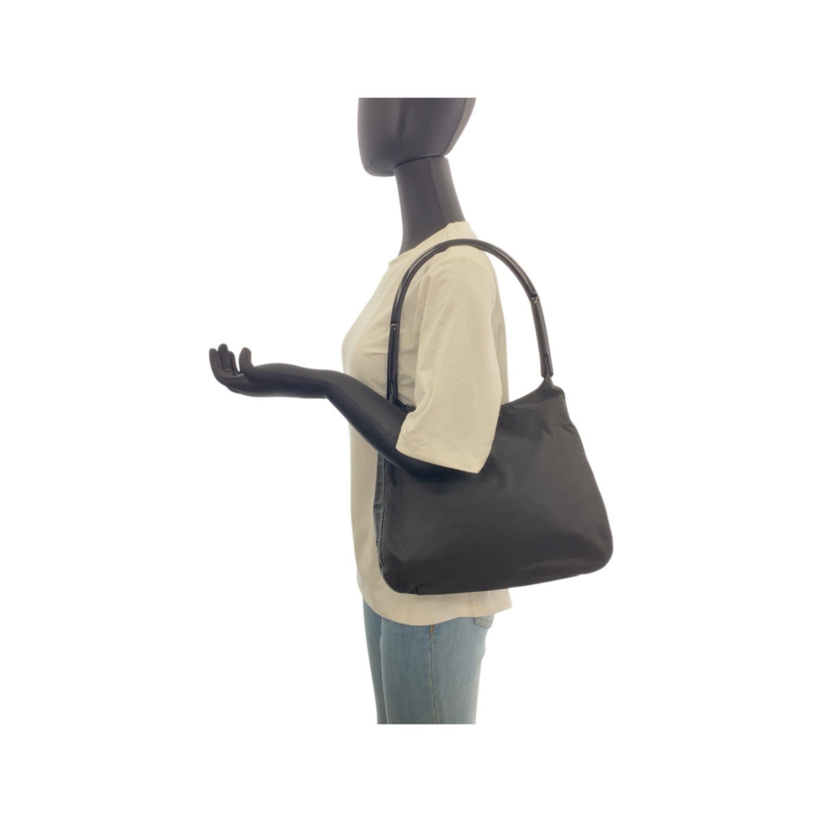 PRADA Shoulder Bag Nylon black Test Triangle With logo