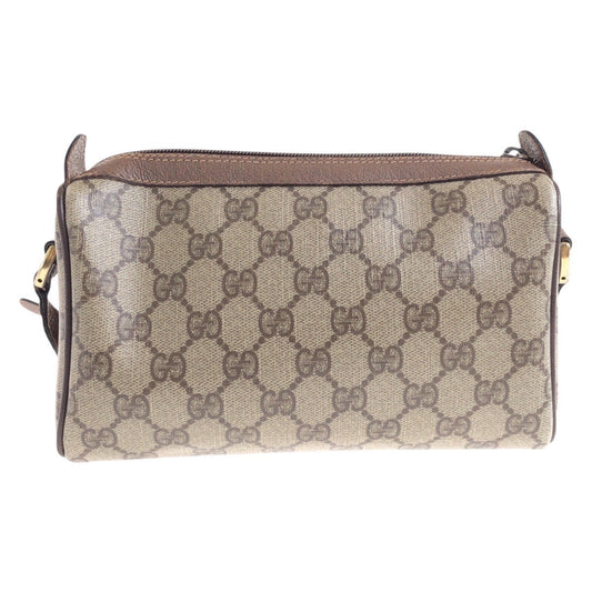 GUCCI Shoulder Bag 001 904 2018 GG Supreme Canvas Beige Brown Gold Metal Old Gucci Shelly Line