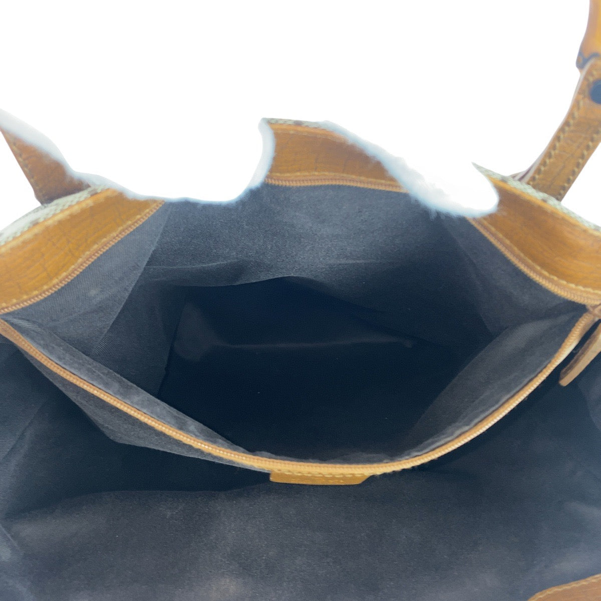 GUCCI Tote Bag 112530 GG canvas Beige Brown Black Metal Bamboo
