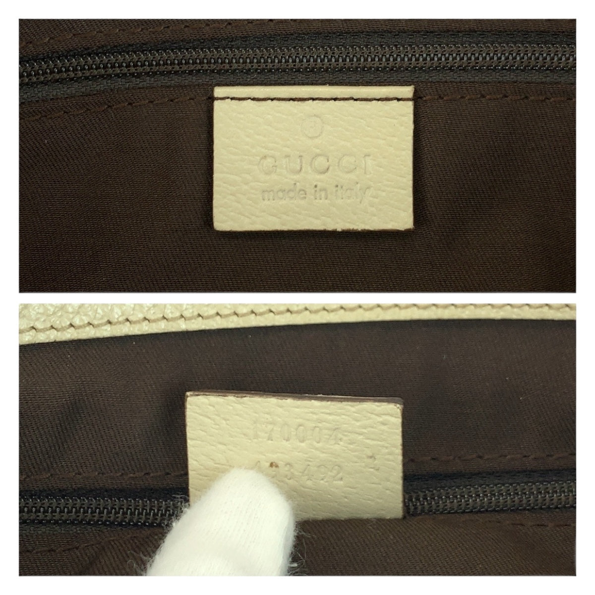 GUCCI Tote Bag 17004 GG canvas Beige White Gold Metal Abbey