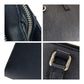 PRADA Business bag leather Navy SilverMetal Safiano Triangle With logo