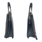 PRADA Business bag leather Navy SilverMetal Safiano Triangle With logo
