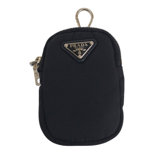 PRADA Pouch Nylon Black Silver Test Triangle With logo