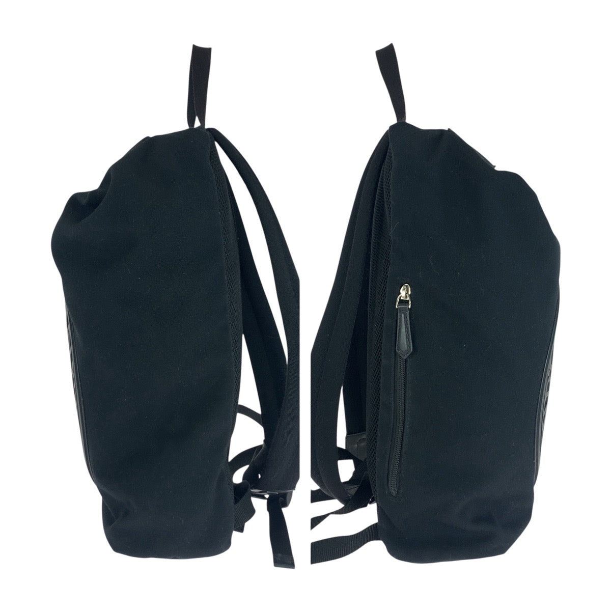 FENDI Backpack 7VZ044 canvas Black Brown Silver