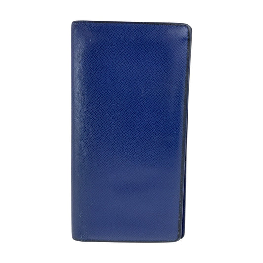 LOUIS VUITTON Long Wallet Purse M30559 leather Navy SilverMetal Taiga Portefeuille Braza