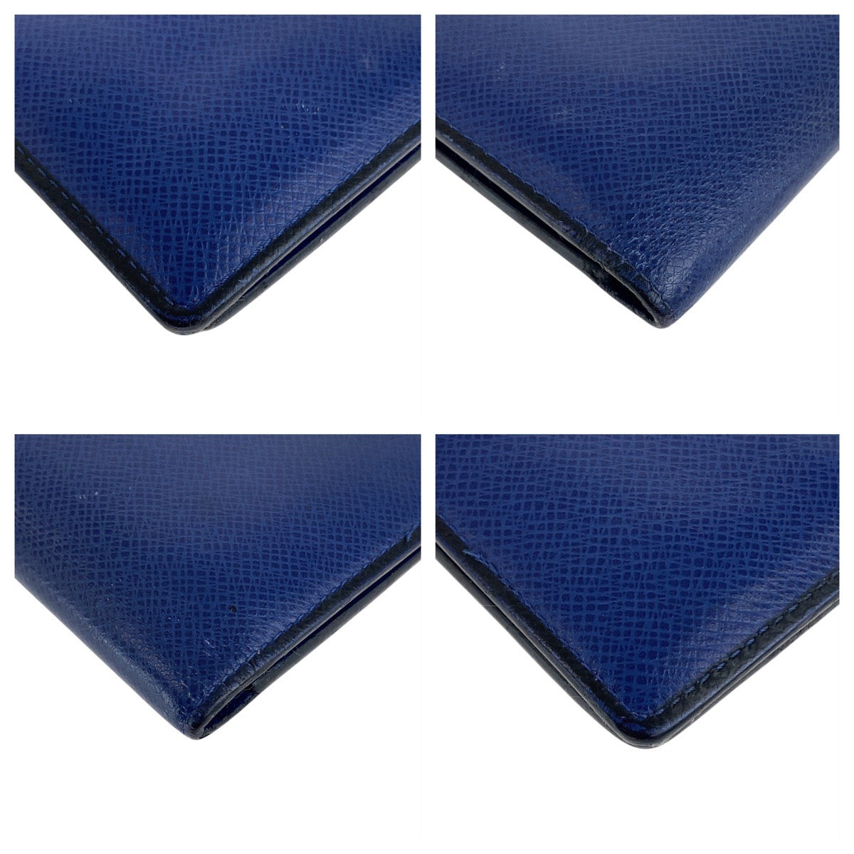 LOUIS VUITTON Long Wallet Purse M30559 leather Navy SilverMetal Taiga Portefeuille Braza