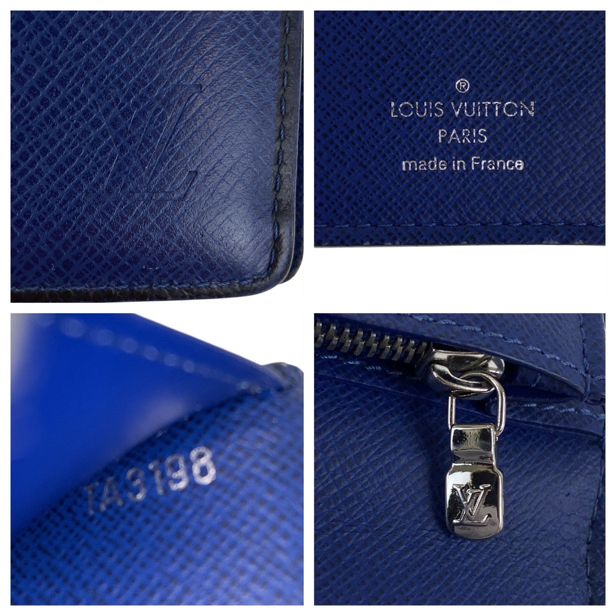 LOUIS VUITTON Long Wallet Purse M30559 leather Navy SilverMetal Taiga Portefeuille Braza