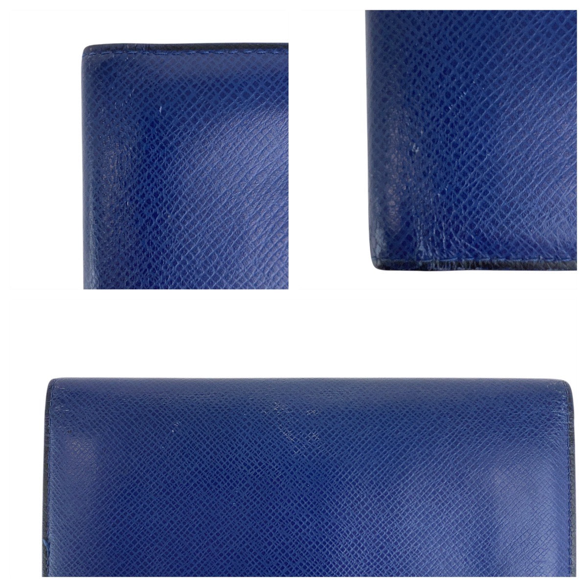 LOUIS VUITTON Long Wallet Purse M30559 leather Navy SilverMetal Taiga Portefeuille Braza