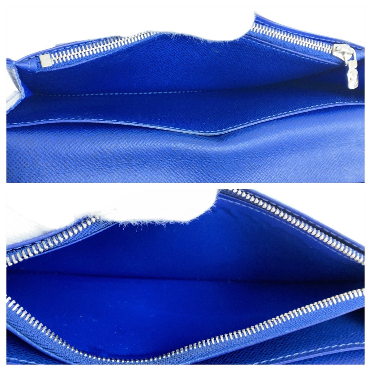 LOUIS VUITTON Long Wallet Purse M30559 leather Navy SilverMetal Taiga Portefeuille Braza