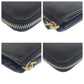 PRADA Long Wallet Purse leather Black Gold Metal Safiano logo