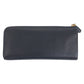 PRADA Long Wallet Purse leather Black Gold Metal Safiano logo