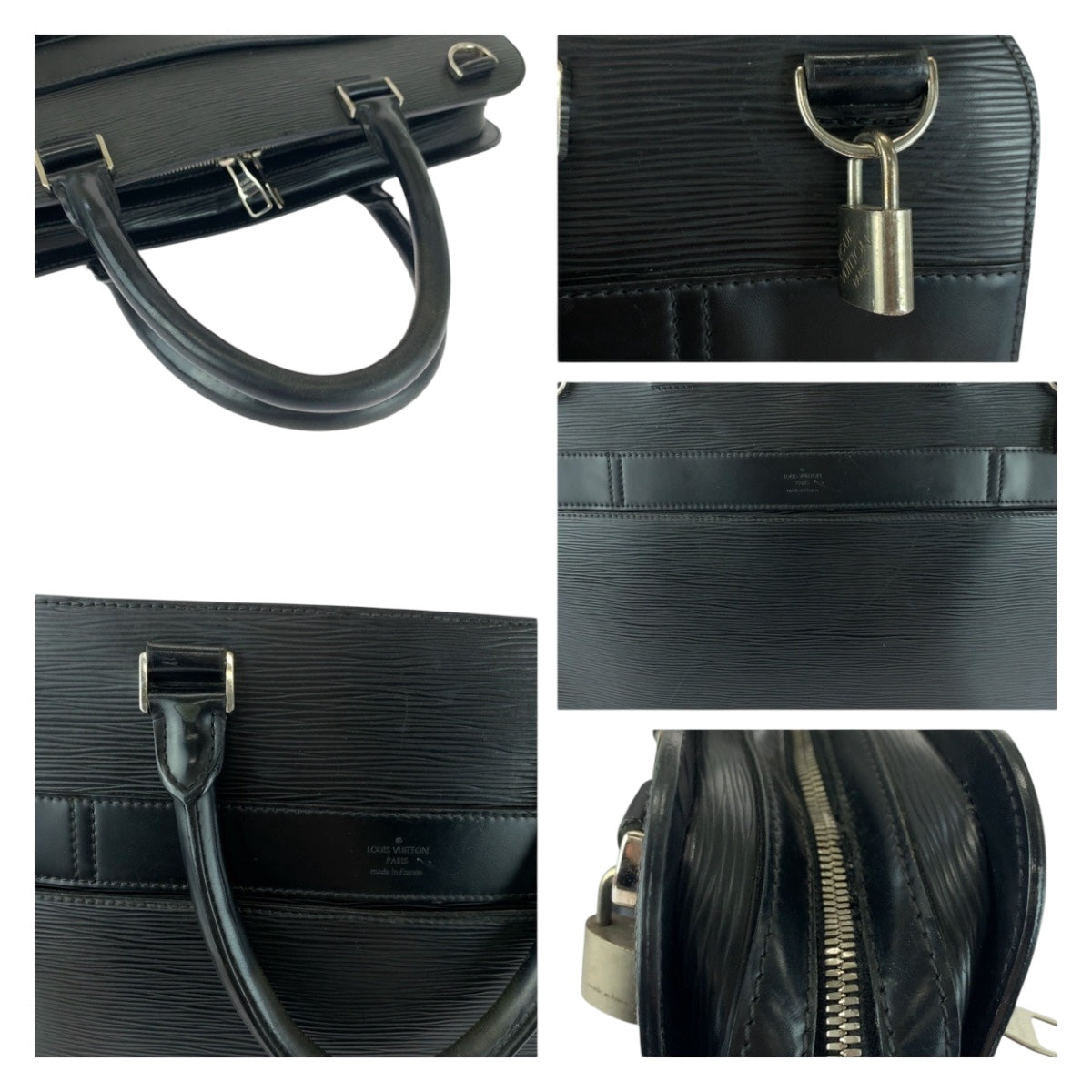 LOUIS VUITTON Business bag M54022 Epi Leather black Epi Bassano GM
