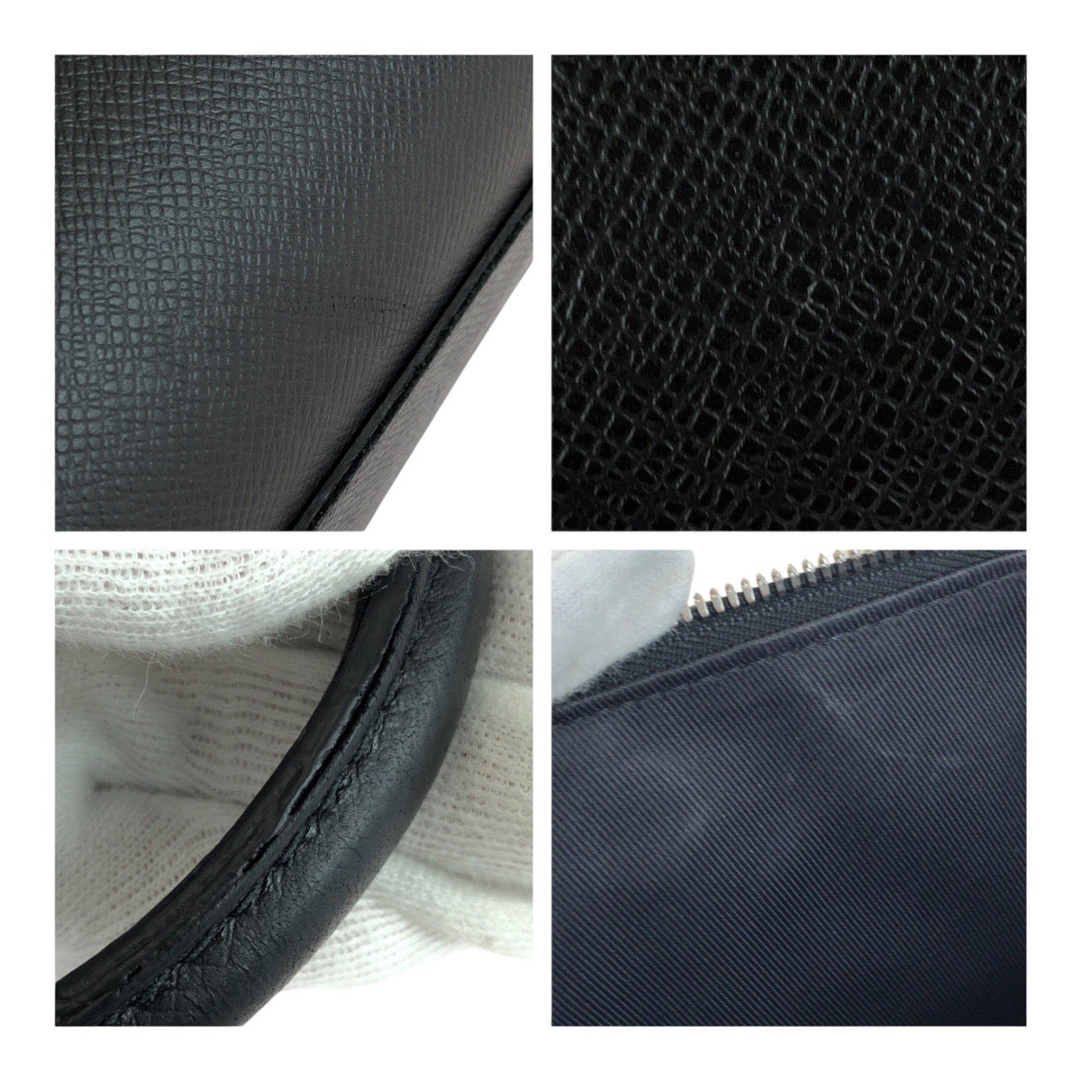 LOUIS VUITTON Business bag M33416 leather Black SilverMetal Taiga Anton