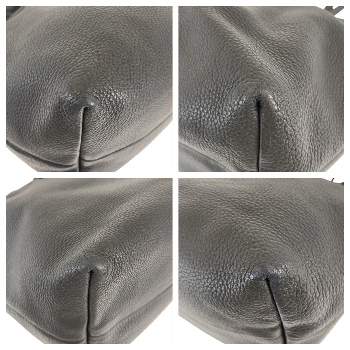 GUCCI Tote Bag 354665 leather Grey SilverMetal Bamboo
