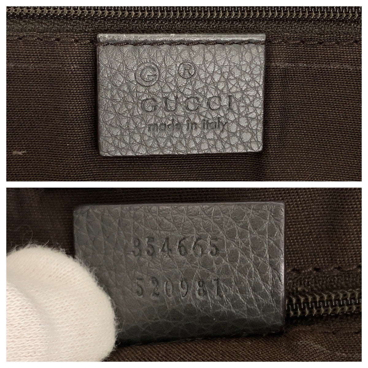 GUCCI Tote Bag 354665 leather Grey SilverMetal Bamboo