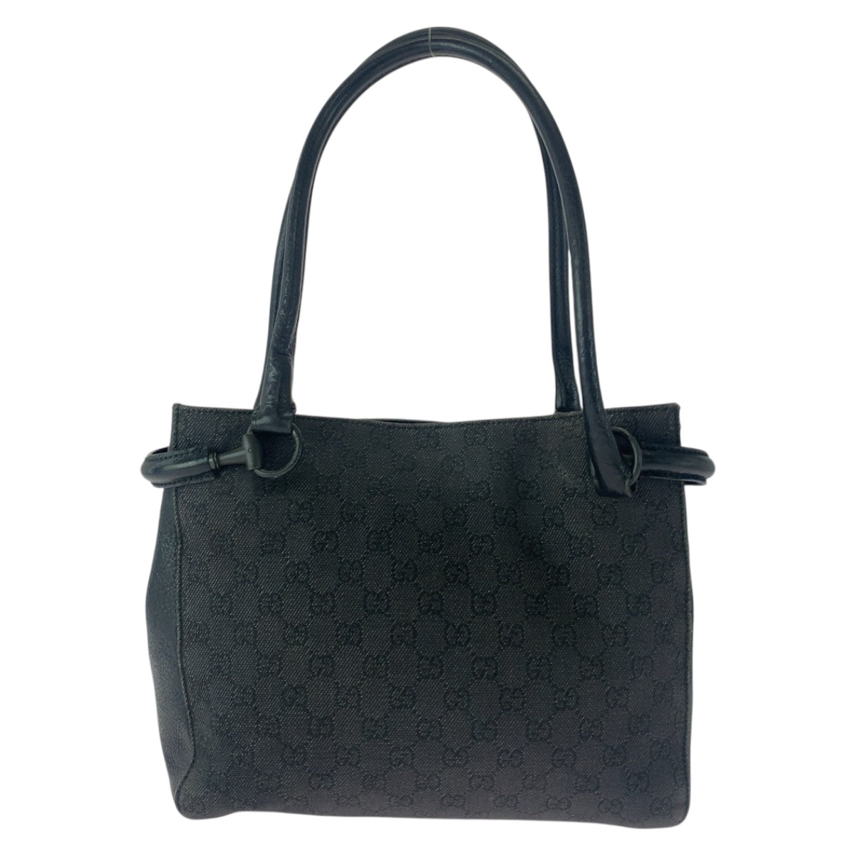 GUCCI Tote Bag 101971 GG canvas Black Black Metal