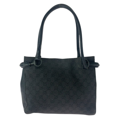 GUCCI Tote Bag 101971 GG canvas Black Black Metal