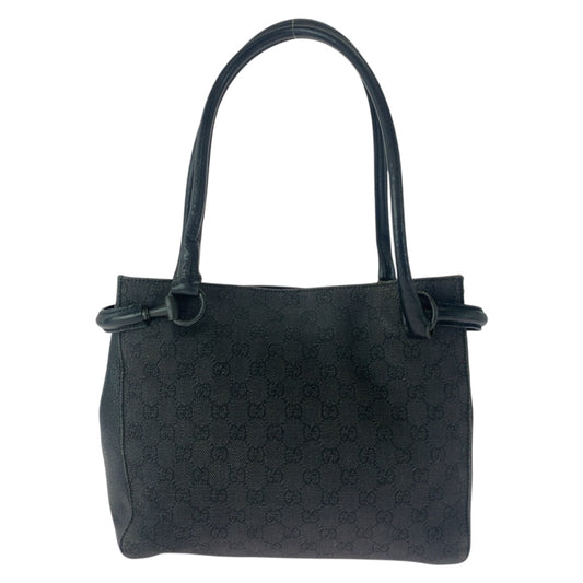 GUCCI Tote Bag 101971 GG canvas Black Black Metal