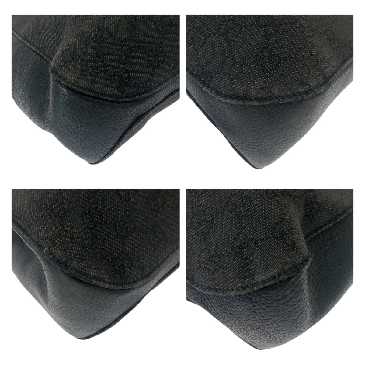 GUCCI Tote Bag 101971 GG canvas Black Black Metal