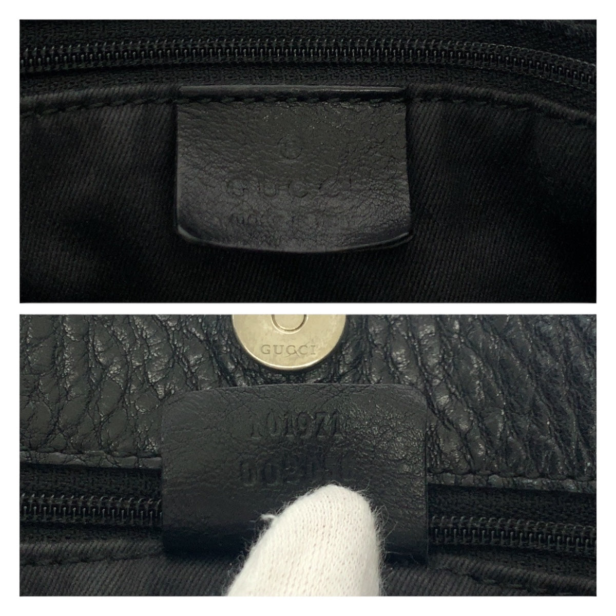 GUCCI Tote Bag 101971 GG canvas Black Black Metal