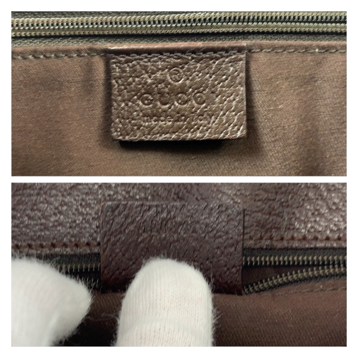 GUCCI Shoulder Bag 120811 GG canvas Brown Beige SilverMetal